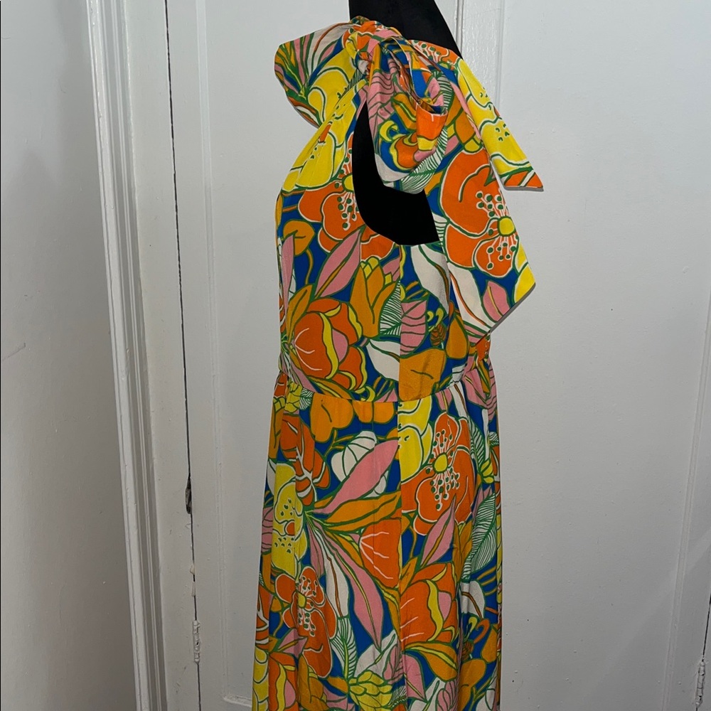 J.Crew one-shoulder silk midi dress in a tropical floral print - Picture 9 of 17